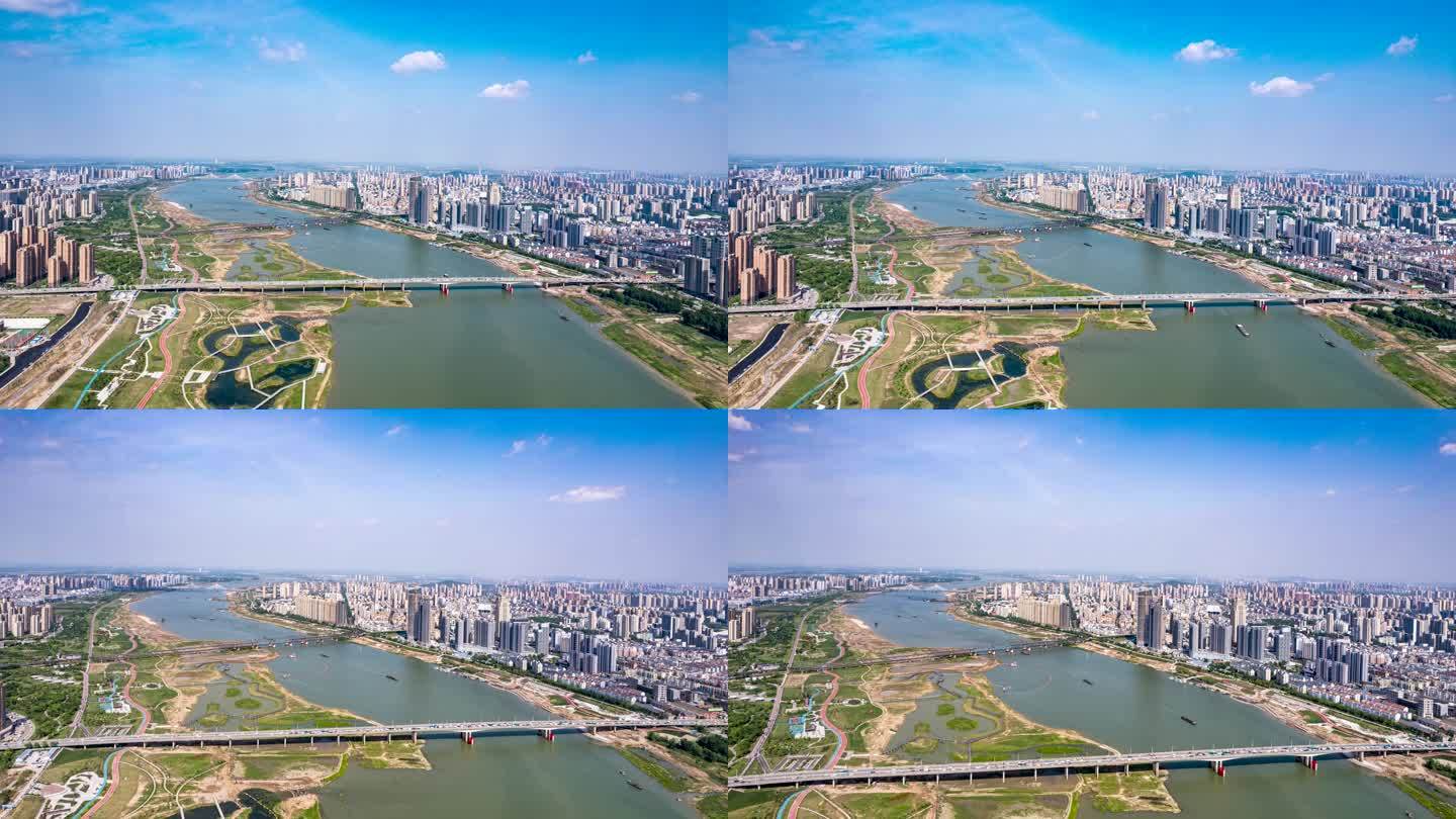 安徽蚌埠淮河航拍延时4K