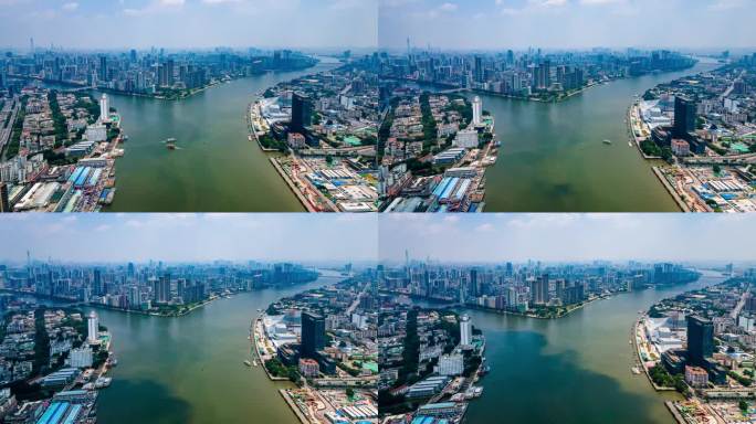 广州荔湾白鹅潭商务区城市天际线延时摄影