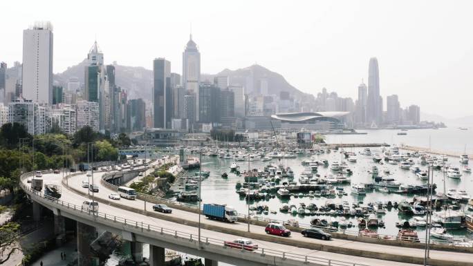 香港维多利亚港航拍