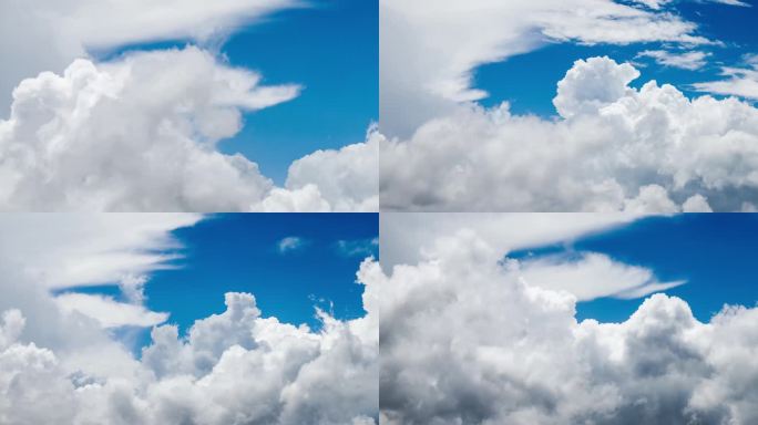 翻腾的云朵高清蓝天白云4K延时视频素材