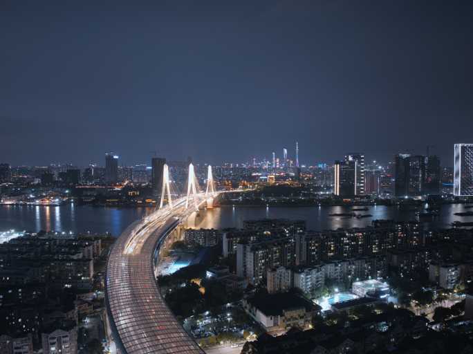 【4K原创】广州洛溪大桥夜景