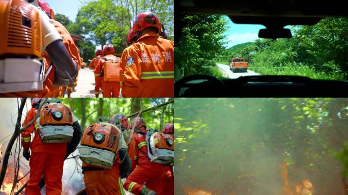 森林消防队员扑灭山火