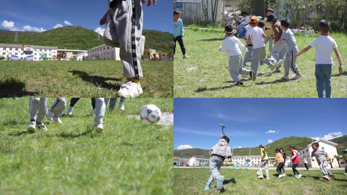 山区里的小学生踢足球