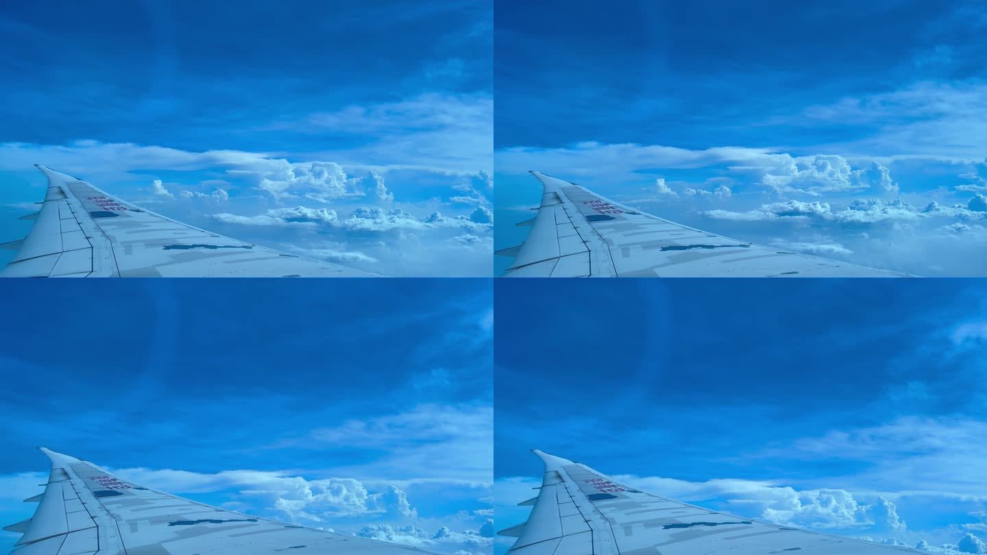 飞机蓝天窗外