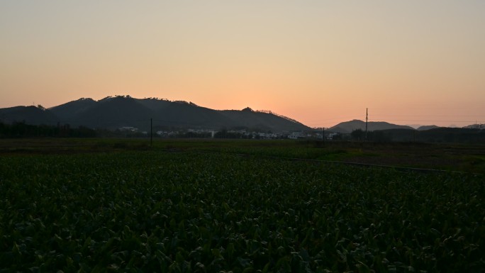 乡村日落夜景延时视频素材