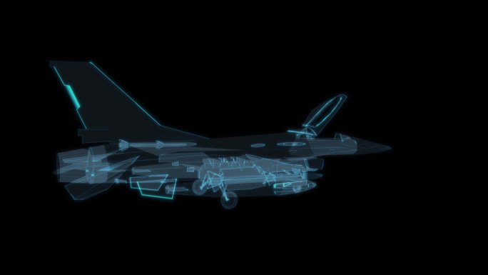 飞机 科幻透明赛博朋克F16FIN_L