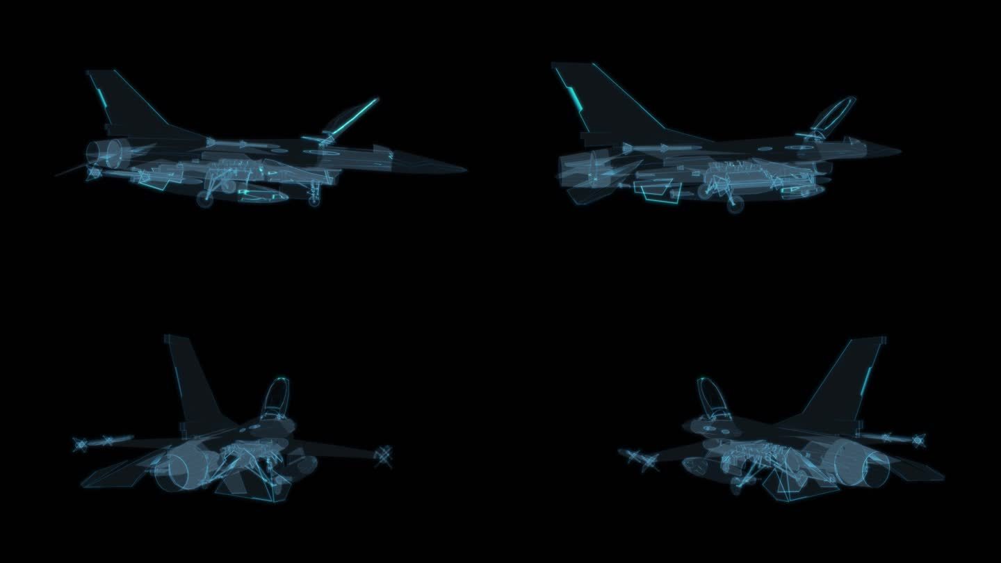 飞机 科幻透明赛博朋克F16FIN_L