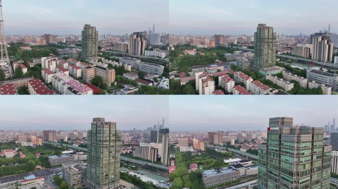 4K原素材-航拍杨浦复旦科技园创新中心