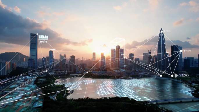 4K互联网科技智慧城市深圳视频素材
