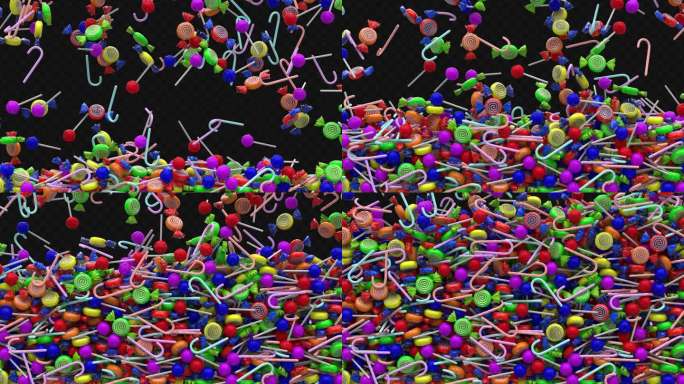 原创卡通糖果掉落封屏带通道01