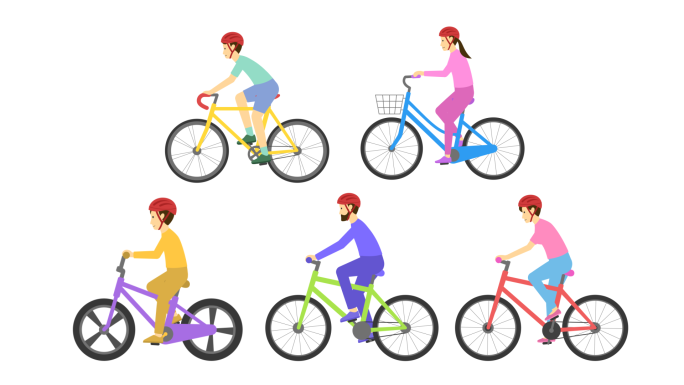 骑自行车mg动画ae模板与带通道视频