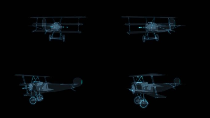 飞机 科幻透明网格线框FOKERD1_