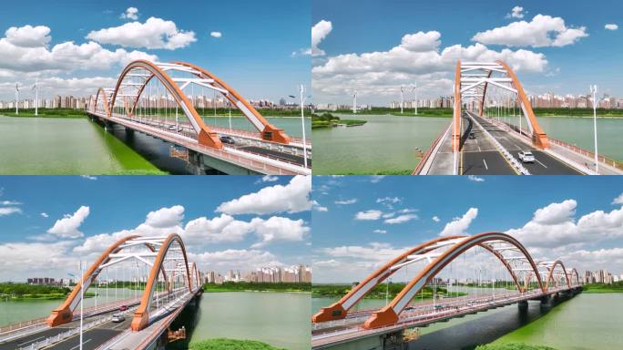 2023年航拍彩虹桥素材