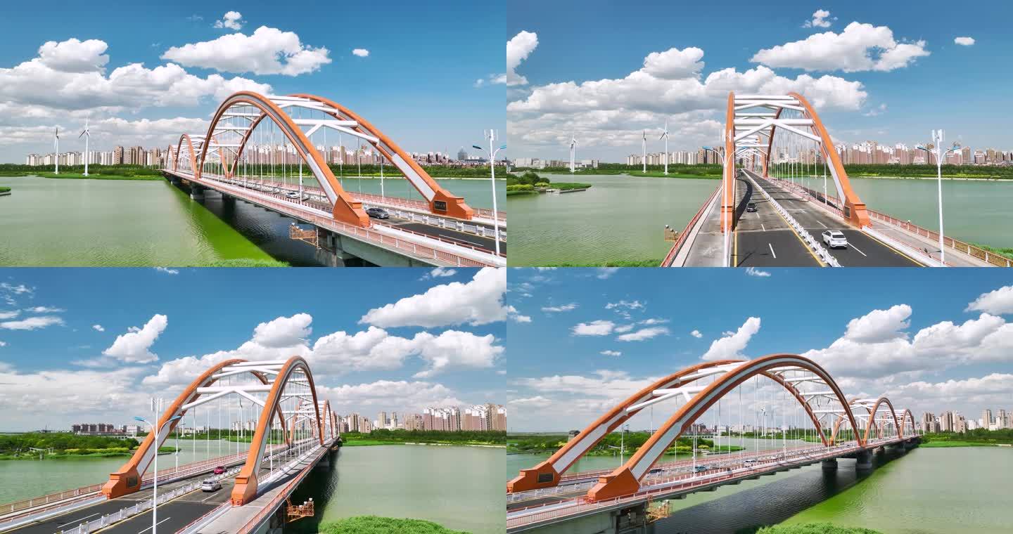 2023年航拍彩虹桥素材