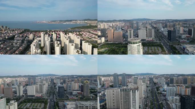 威海航拍：经济技术开发区城市风光4K
