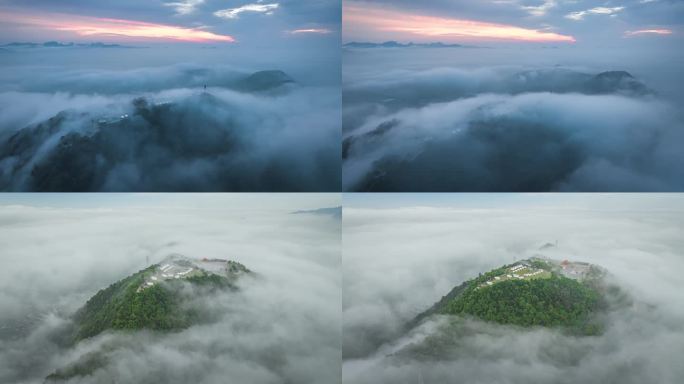 台州市章安太平山清晨云海延时