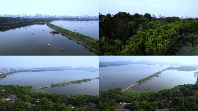 杭州西湖断桥残雪白堤4k