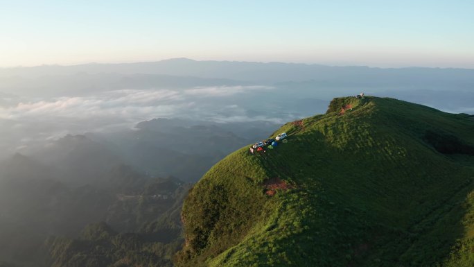 航拍八面山悬崖片段