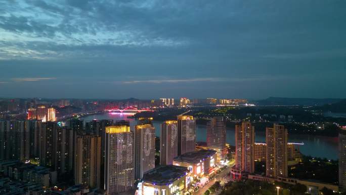 合川城市夜景航拍