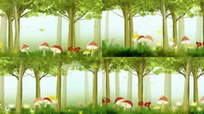 森林 魔法森林 森林蘑菇 梦幻 儿童乐园