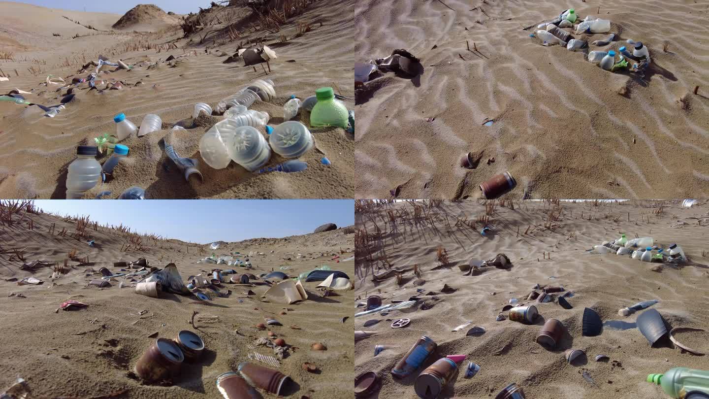 沙漠垃圾污染环境实拍4K50帧素材