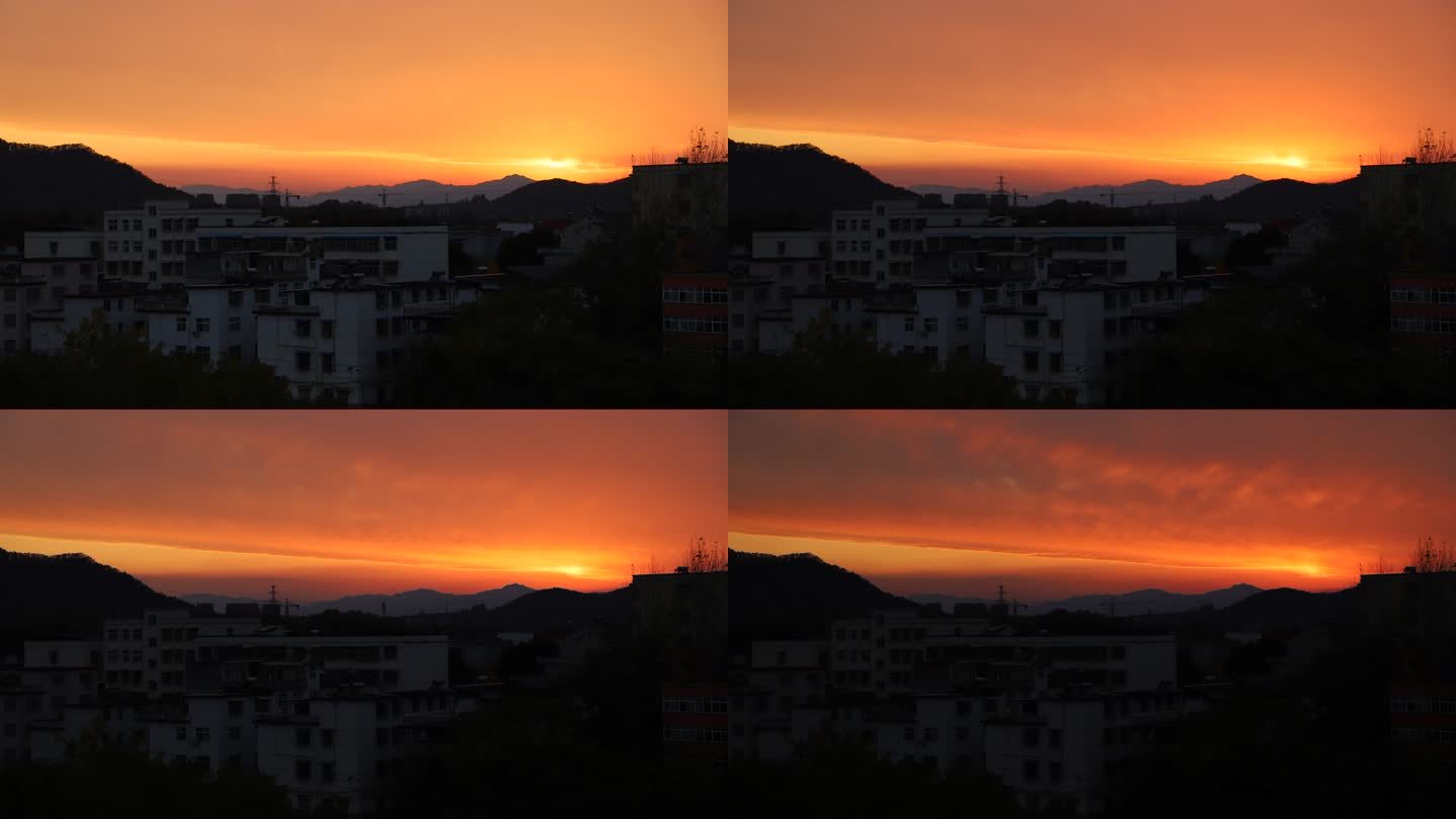 夕阳延时摄影