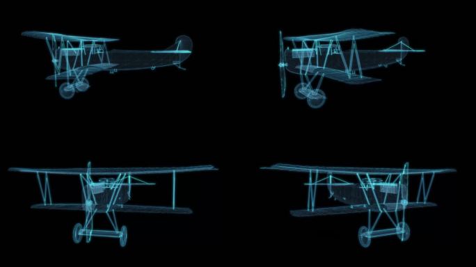 飞机 科幻透明网格线框FOKERR7_