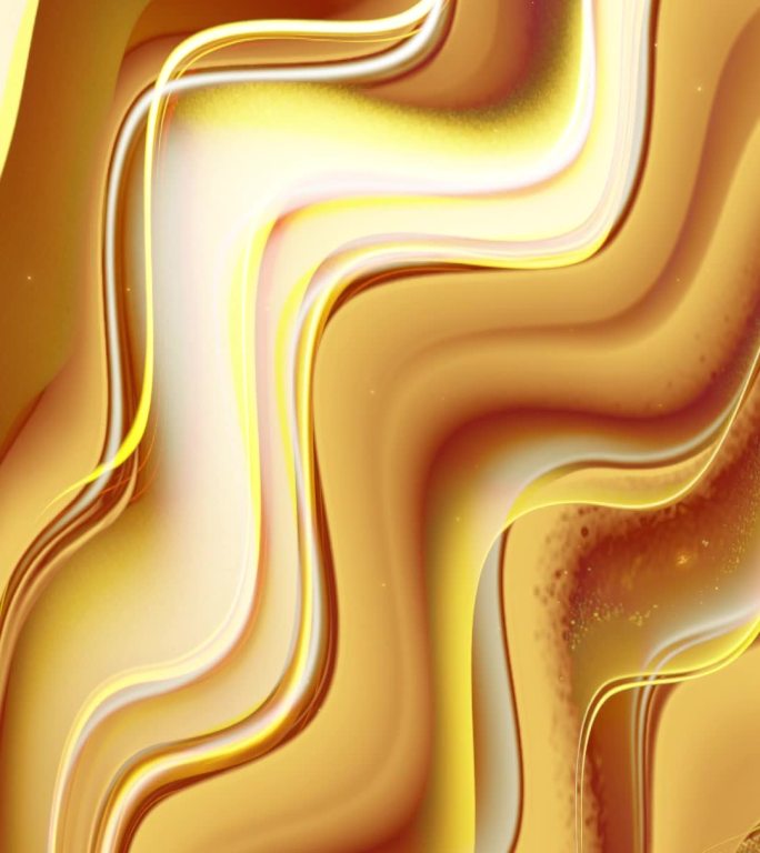 竖版金色抽象 流体背景