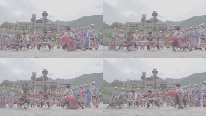 【4K灰片】羌族传统体育游戏推杆