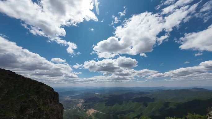 高山风景 蓝天白云延时   云彩飘动