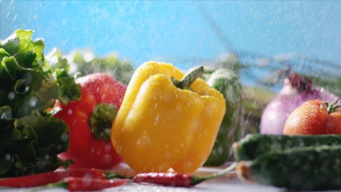 新鲜蔬果蔬菜实拍西红柿西兰花