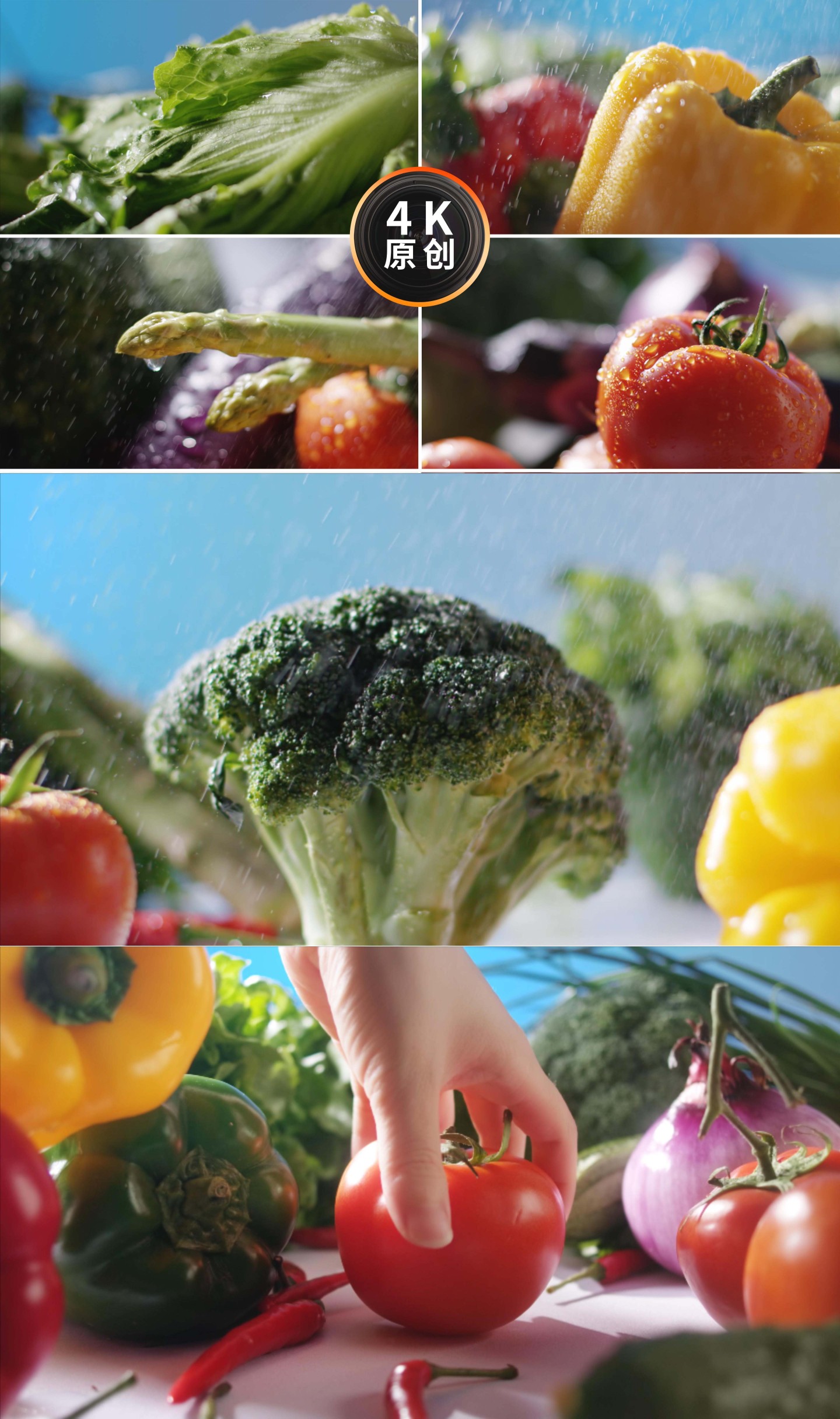 新鲜蔬果蔬菜实拍西红柿西兰花