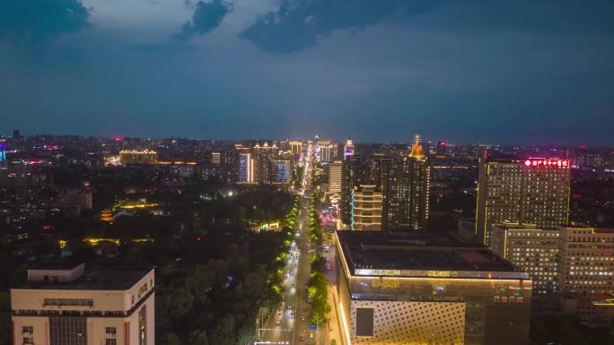 航拍淄博夜景淄博延时淄博城市淄博旅游淄博