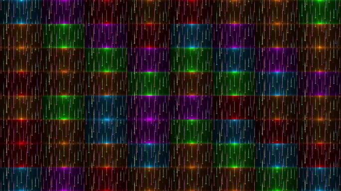 4K彩色粒子颜色变换下落视频16宫格