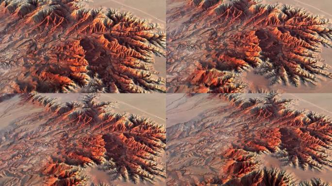 自然风光内蒙古乌兰察布大红山丹霞地貌航拍