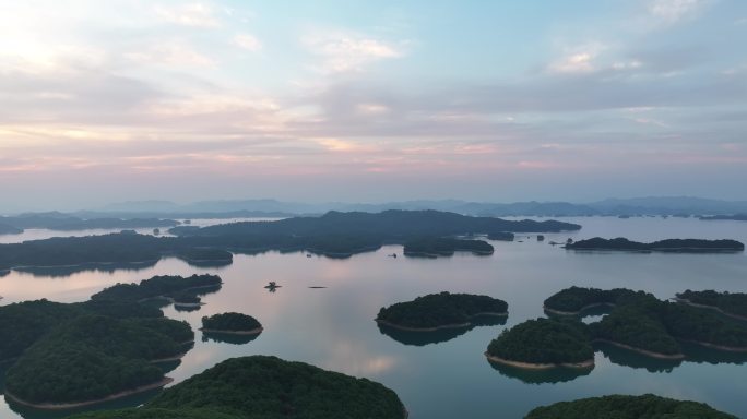 江西九江永修庐山西海夕阳航拍