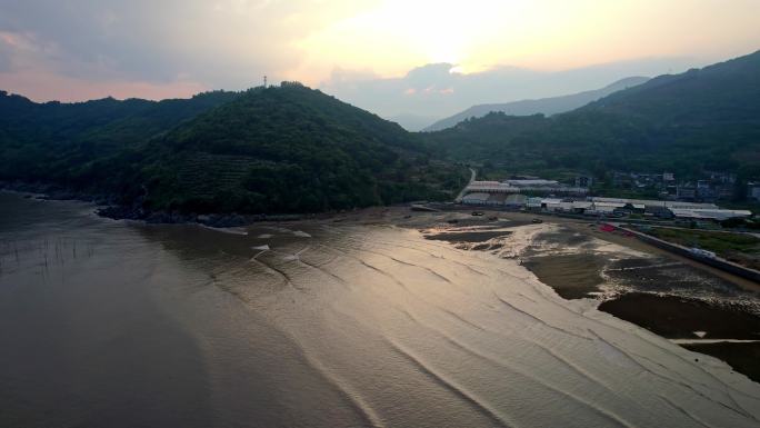 福建霞浦 落日渔村渔船