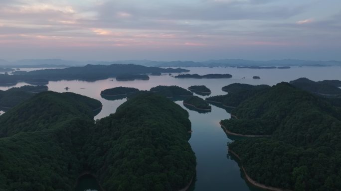 江西九江永修庐山西海夕阳航拍