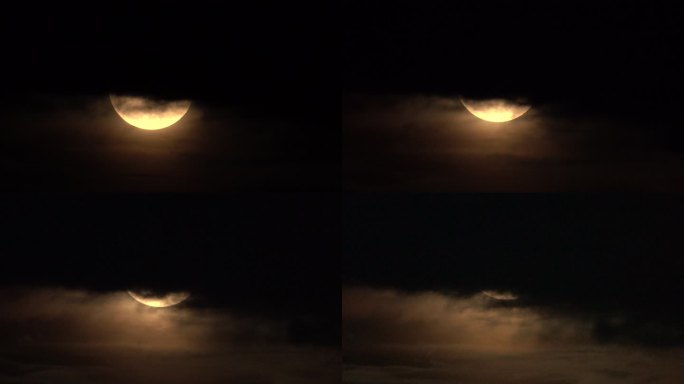 4K乌云蔽月，满月