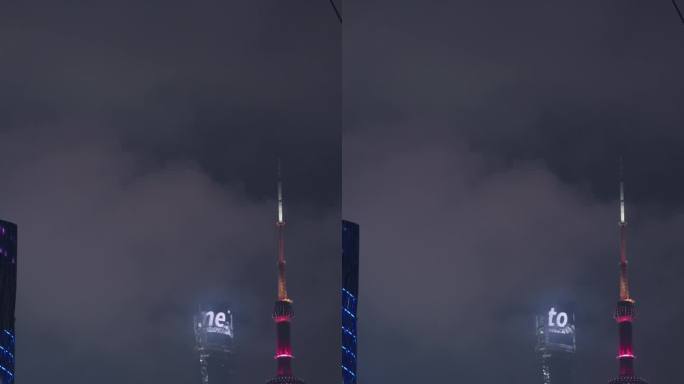 上海陆家嘴夜景竖屏