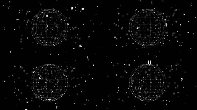 科技感经纬球数字粒子