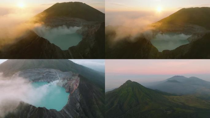 活火山全景 印尼火山日出