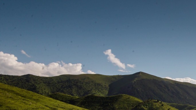 草原天空蓝天白云阳光延时风景