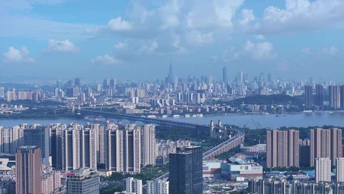 鸟瞰南京城市大全景