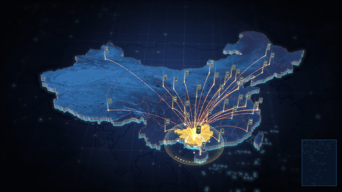 广西辐射全国区位高端三维地图