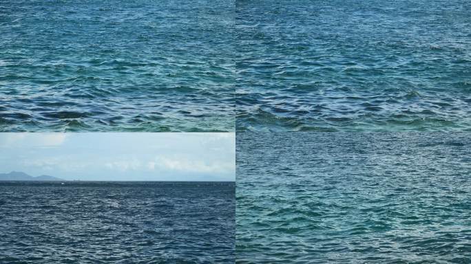 海水蓝色水波纹波浪慢动作水波荡漾背景空镜