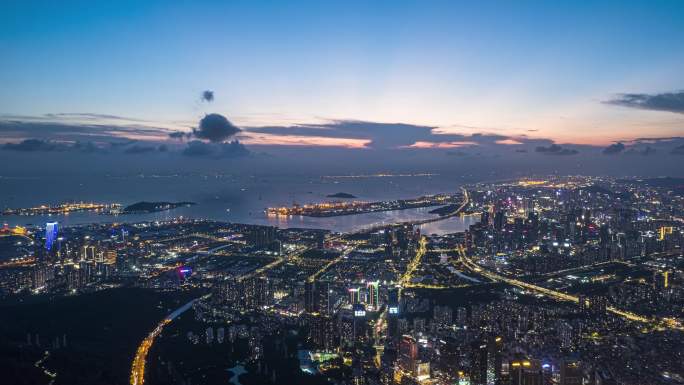 深圳前海夜景航拍延时摄影