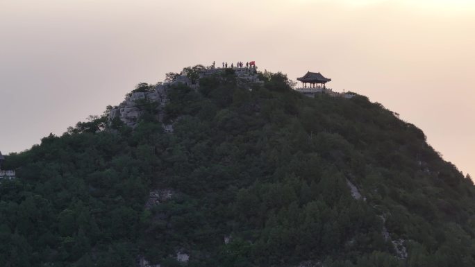 航拍济南千佛山与CBD