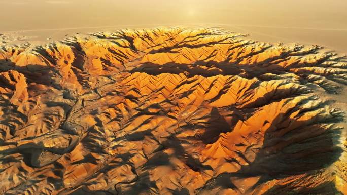 自然风光内蒙古乌兰察布大红山丹霞地貌航拍