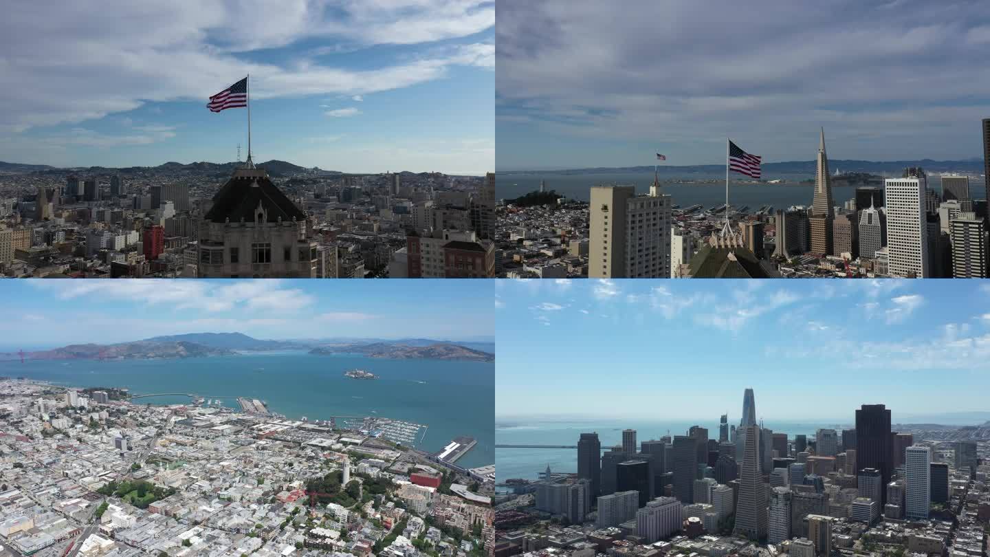 美国-加利福尼亚-旧金山-航拍-城市